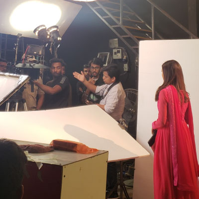 Bidhan Saha directing a scene